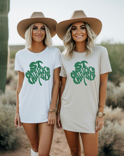 St. Patricks Shamrock Lucky Adult Tee