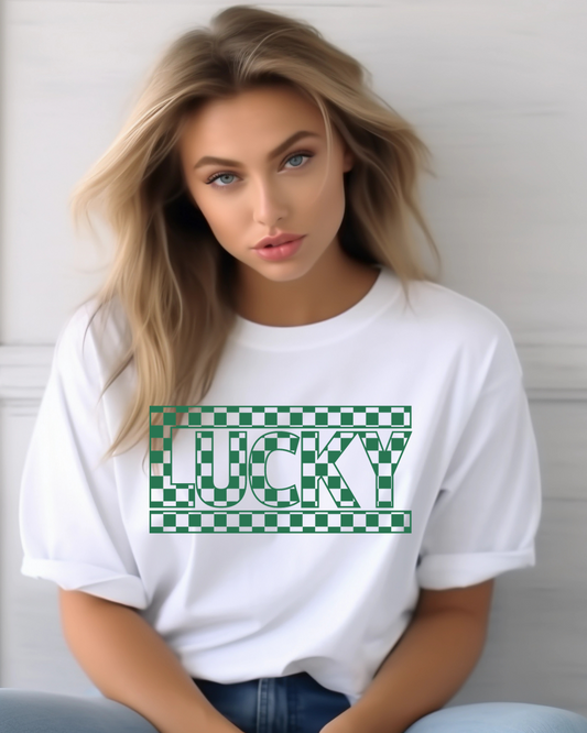 Checkered Lucky Adult Tee