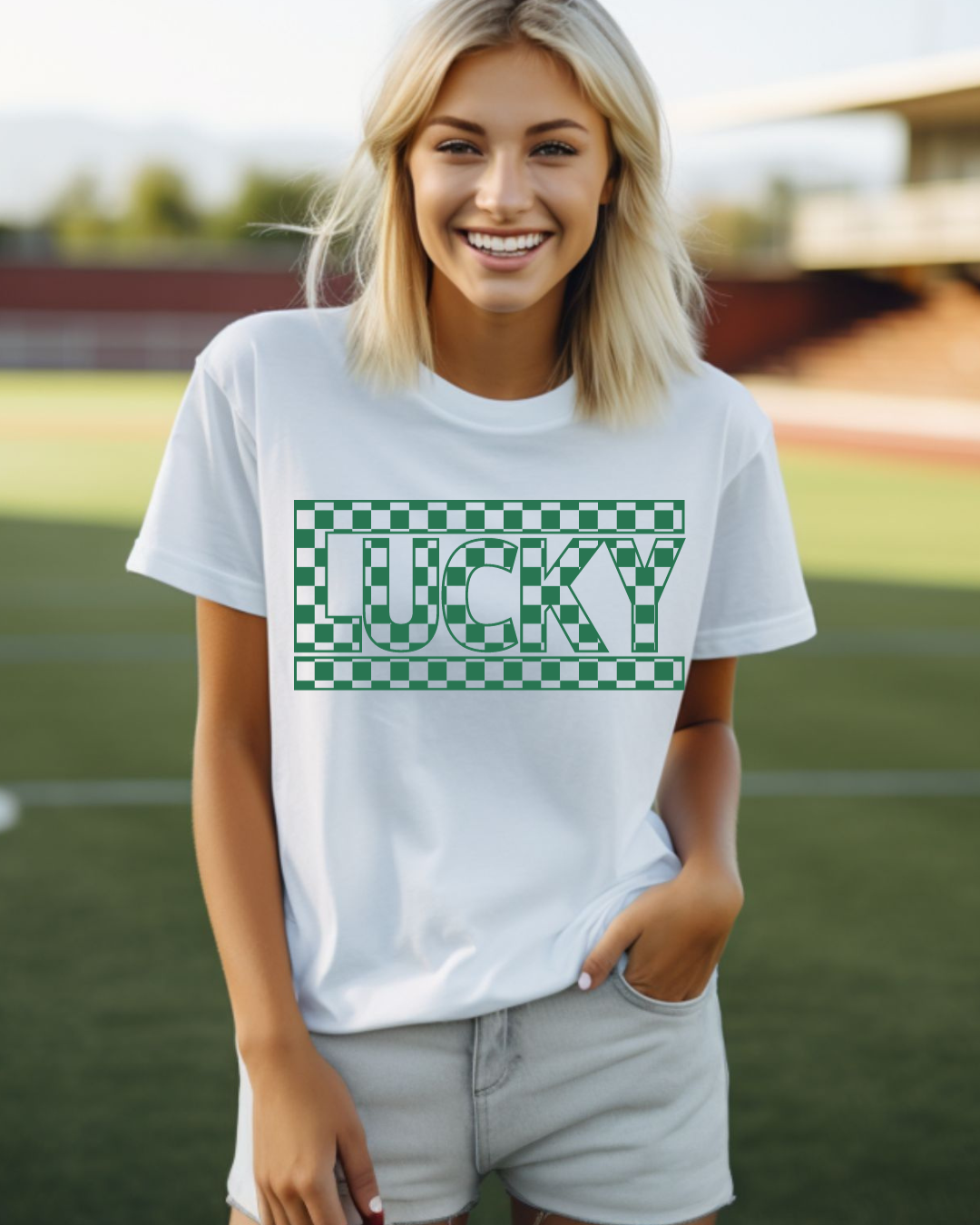 Checkered Lucky Adult Tee
