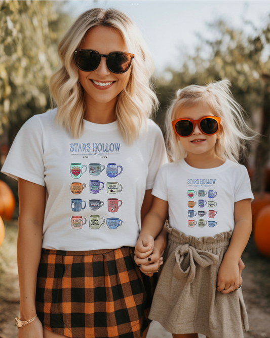 Stars Hallow Coffee Mugs Gilmore Girl Adult Tee (Colorful)