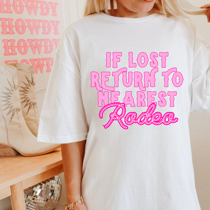 If Lost Return To Nearest Rodeo Adult Graphic T-Shirt