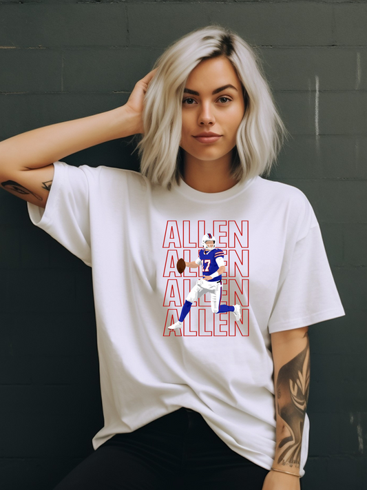 Josh Allen Allen Allen Buffalo Bills Adult Graphic Tee