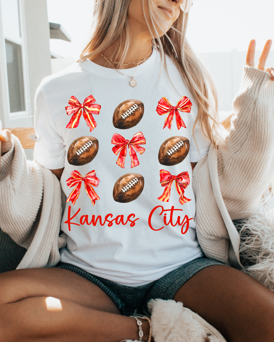 Coquette Kansas City Football Chiefs Adult Graphic Tee