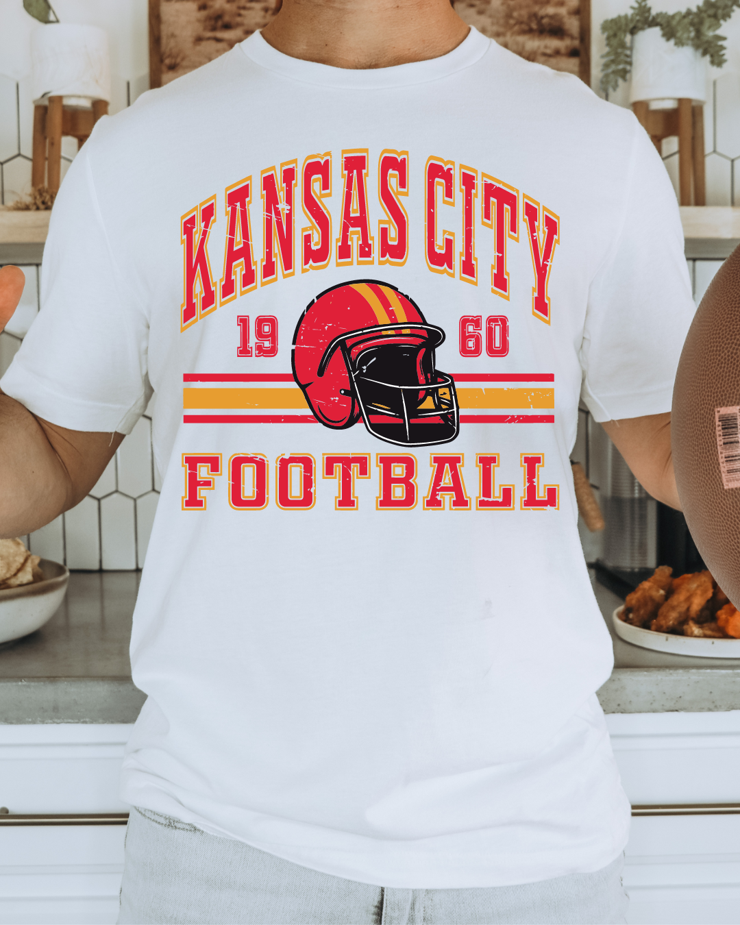 Retro Kansas City Football Chiefs Adult Graphic Tee