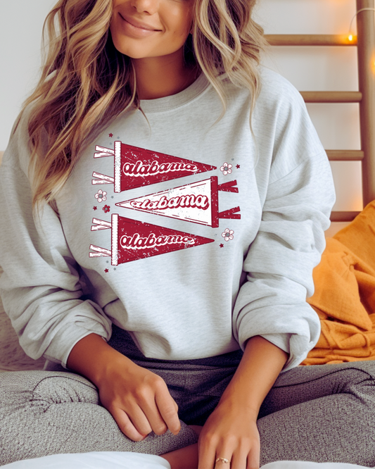 Alabama Pennant Adult Graphic Crewneck Pullover
