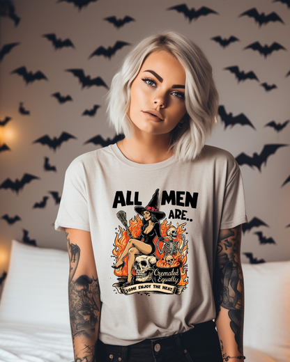 All Men Are Cremated Equally Adult Graphic T-Shirt