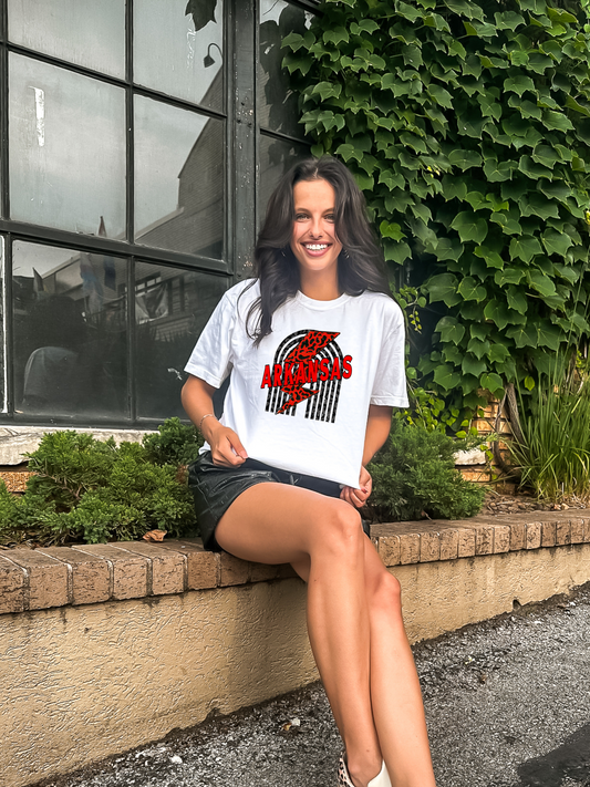 Arkansas Lightening Bolt Adult Graphic T-Shirt