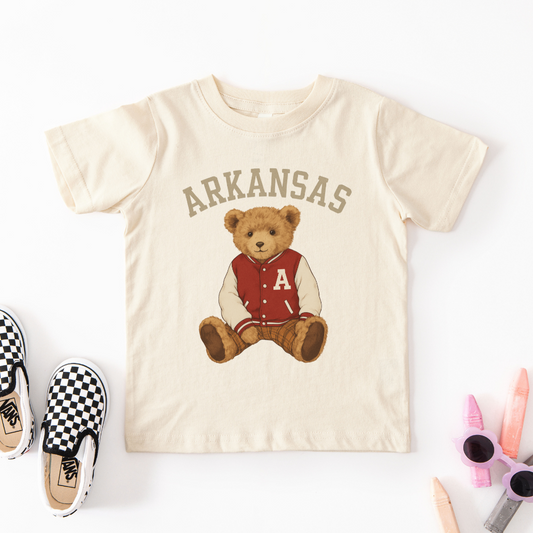 Arkansas Teddy Bear Letterman Toddler Graphic Tee