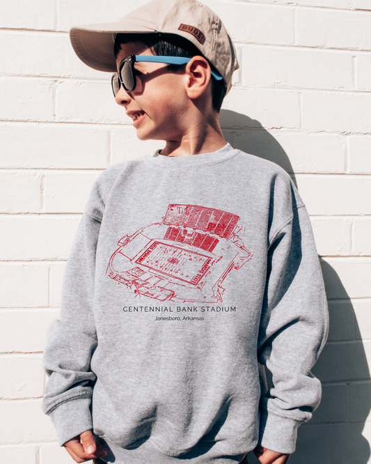 Centennial Bank Razorback Stadium Youth Crewneck Pullover