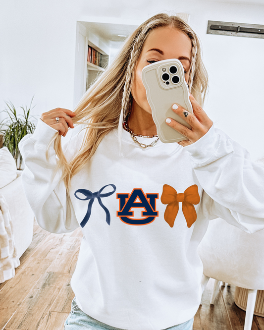 Auburn Bows Adult Graphic Crewneck Pullover