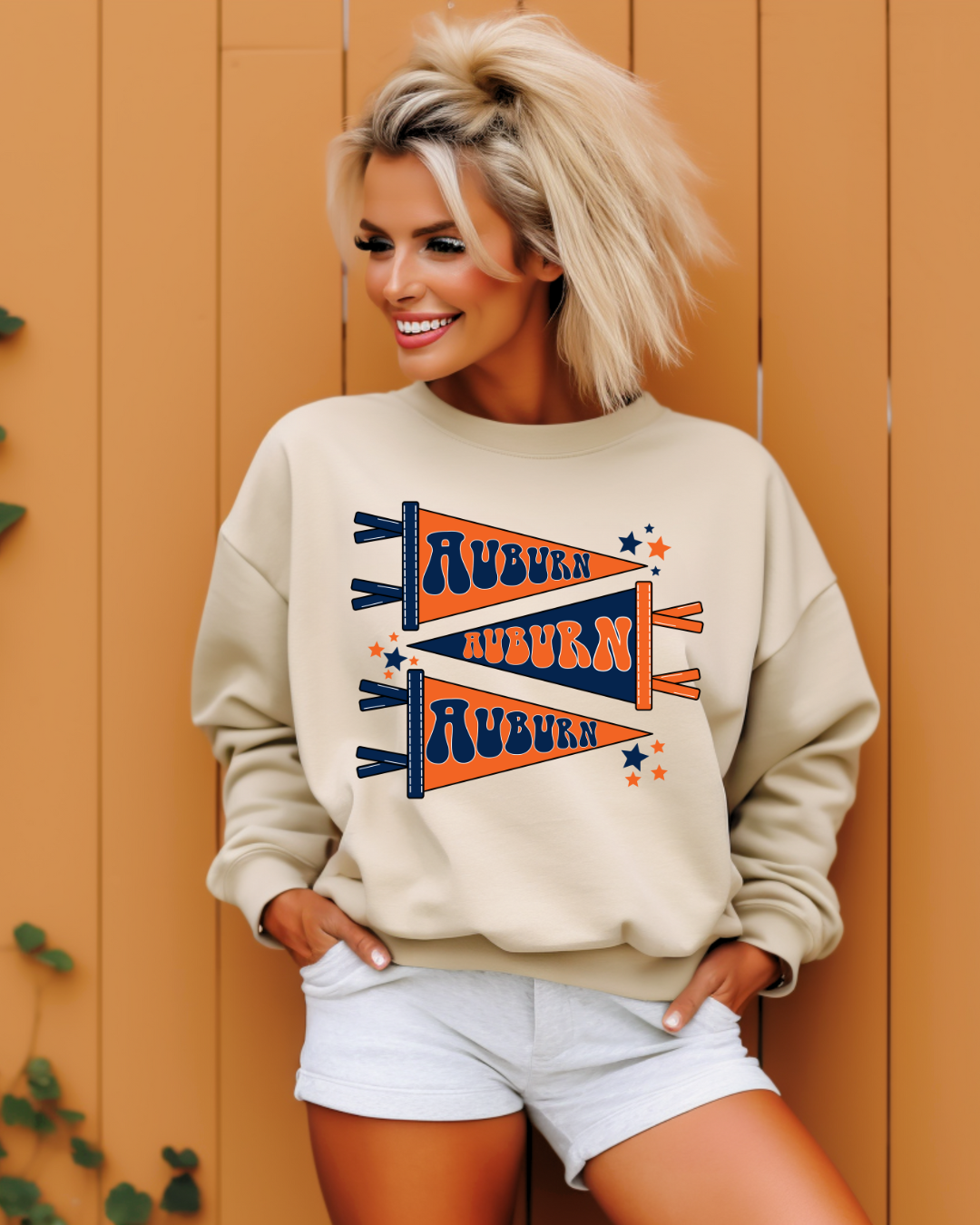 Auburn Pennants Adult Graphic Crewneck Pullover