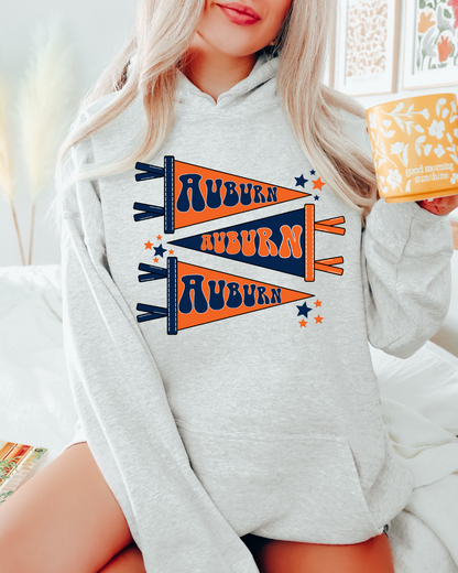 Auburn Pennants Adult Graphic Hoodie