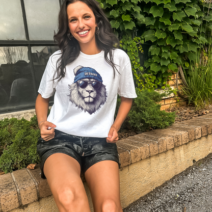 Detroit Lions Beanie Adult Graphic T-Shirt