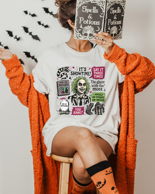 Beetle Juice Collage Adult Graphic Tee