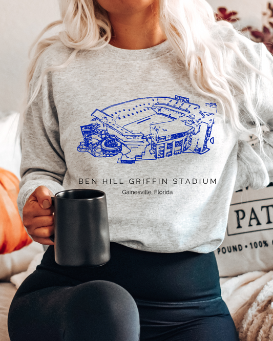 Ben Hill Florida Gator's Stadium "The Swamp" Adult Graphic Crewneck Pullover