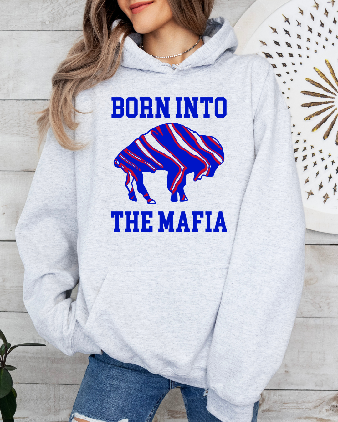 Born Into The Mafia Bills Adult Graphic Hoodie