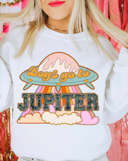 Boys Go To Jupiter Valentines Adult Graphic Crewneck Pullover