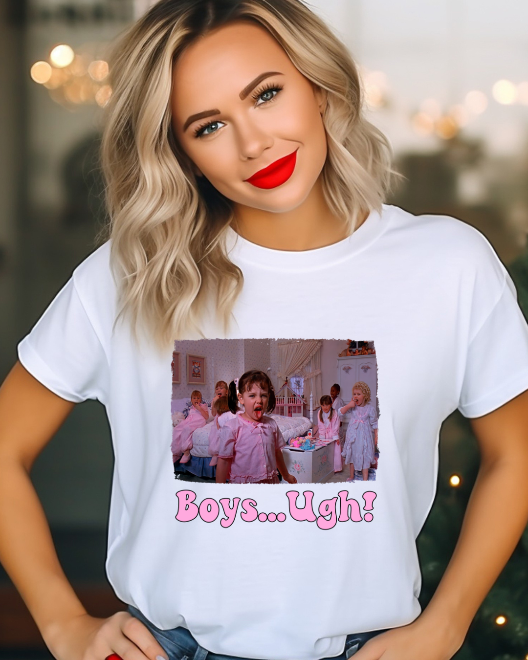 Boys UGHHHH Valentines Adult Graphic T-Shirt