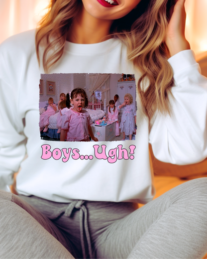 Boys Ugh Distressed Adult Graphic Crewneck Pullover
