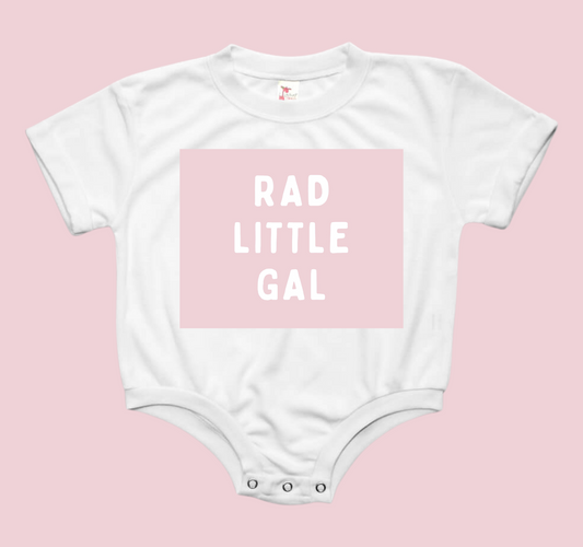 Rad Little Gal Baby Bubble Tee Shirt Romper