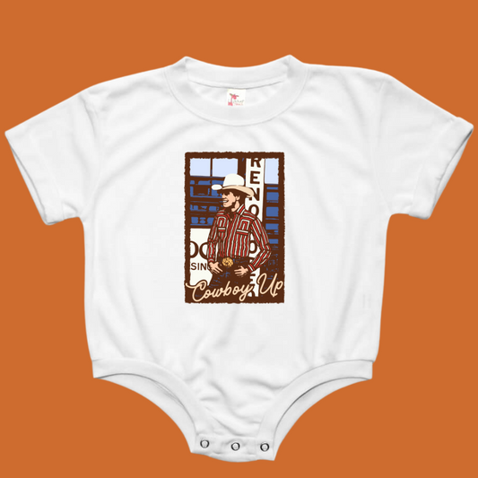 Cowboy Up Western Baby Bubble Romper