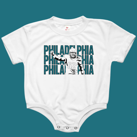 Philadelphia Eagles Kelce Baby Bubble Romper