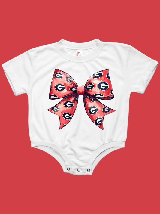 UGA Bow Georgia Baby Bubble Tee Shirt Romper