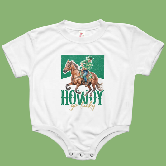 Howdy Go Lucky Cowboy Baby Bubble Romper
