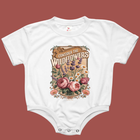 Consider The Wildflowers Spring Baby Bubble Romper