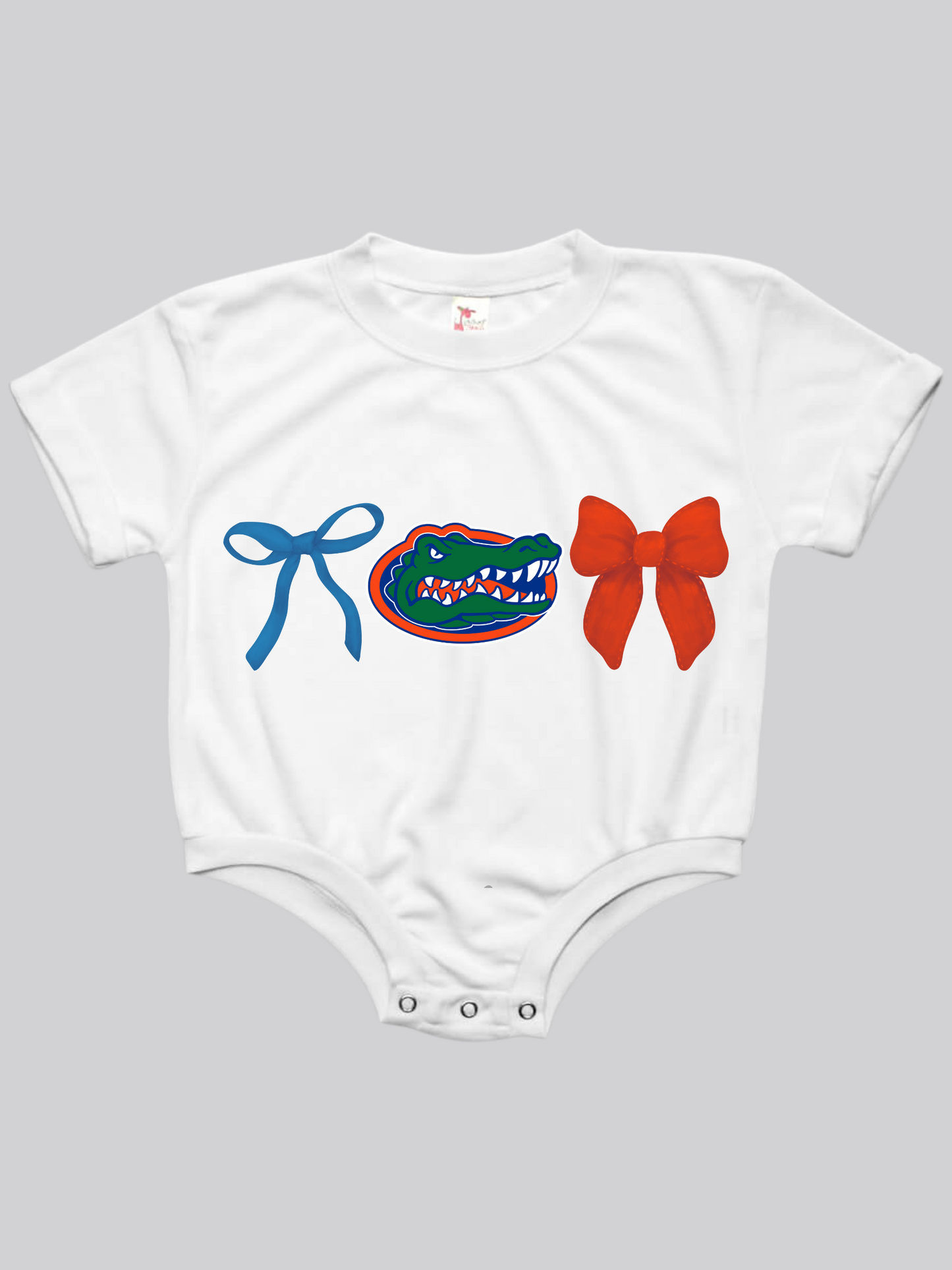 Florida Gator Bows Baby Bubble Tee Shirt Romper