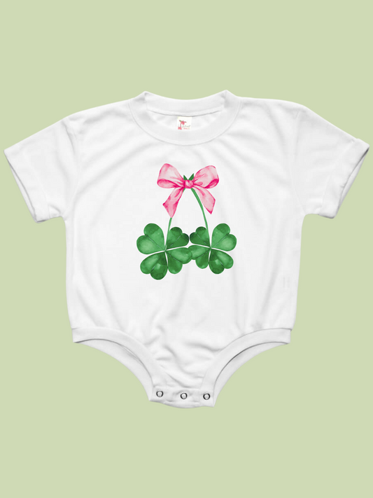 Clover Cherries Lucky Baby Bubble Romper