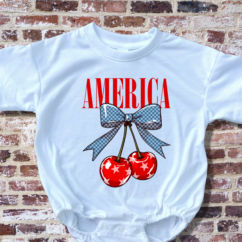 American Cherries Baby Bubble Romper