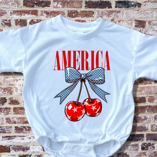 American Cherries Baby Bubble Romper