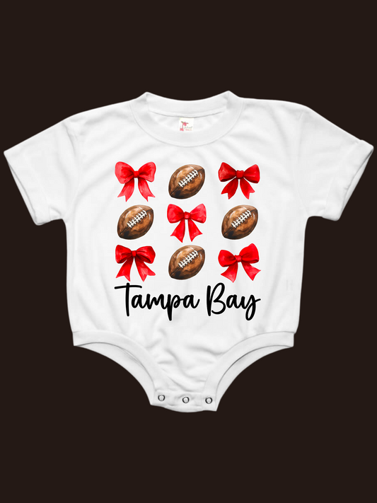 Tampa Bay Croquette Baby Bubble Tee Shirt Romper