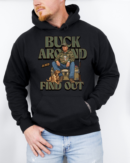 Buck Around and Find Out Trump Adult Graphic Hoodie