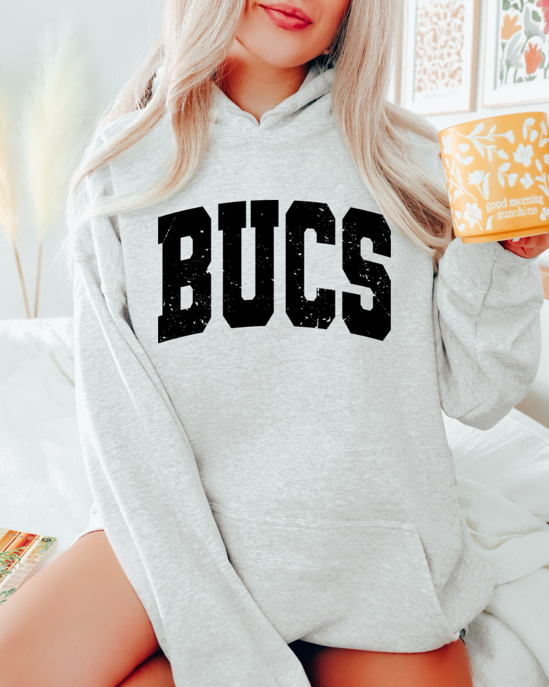 Bucs Varsity Distressed Adult Graphic Hoodie
