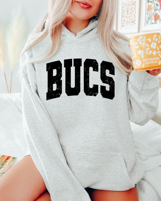 Bucs Varsity Distressed Adult Graphic Hoodie