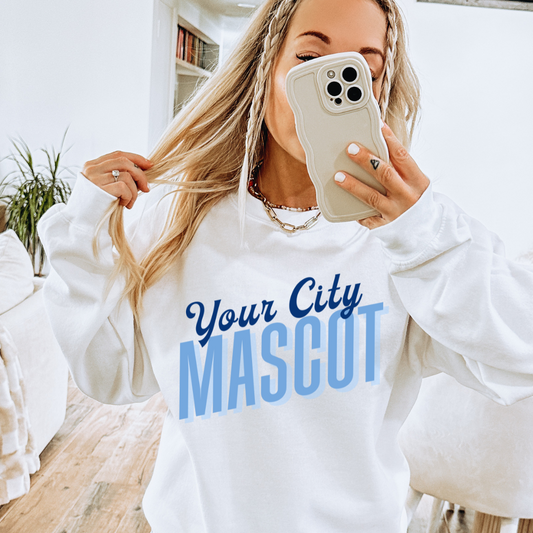 CUSTOM City and Mascot Adult Graphic Crewneck Pullover