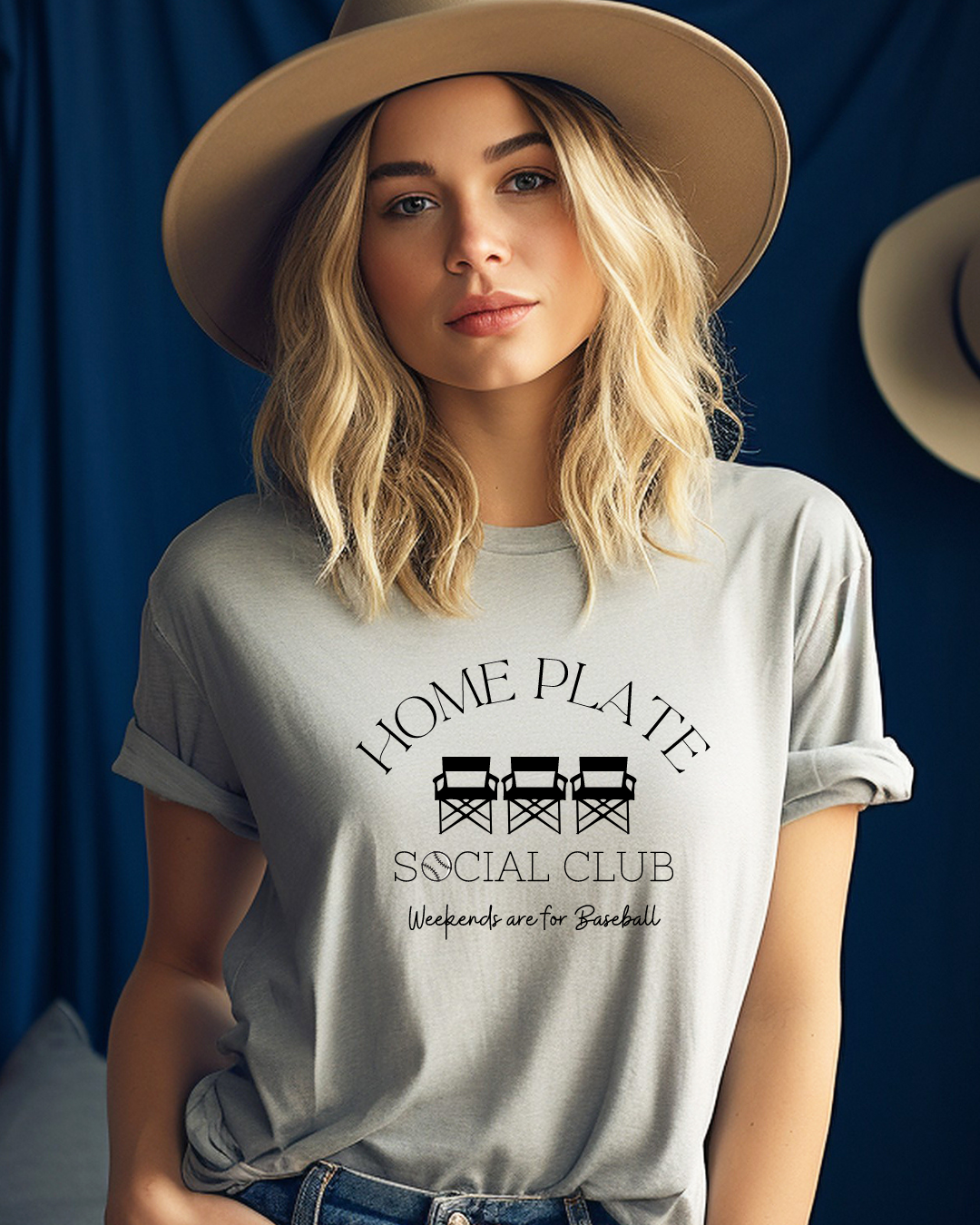 Home Plate Social Club Baseball Adult Tee