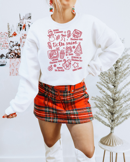 Christmas Doodle Adult Graphic Crewneck Pullover