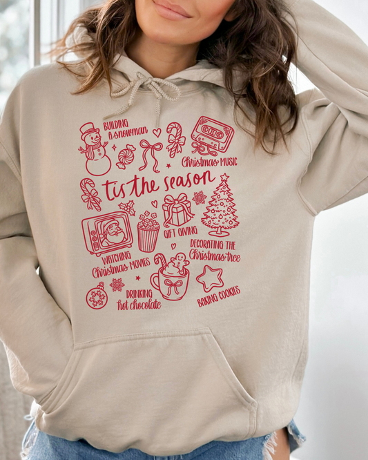 Christmas Doodle Adult Graphic Hoodie