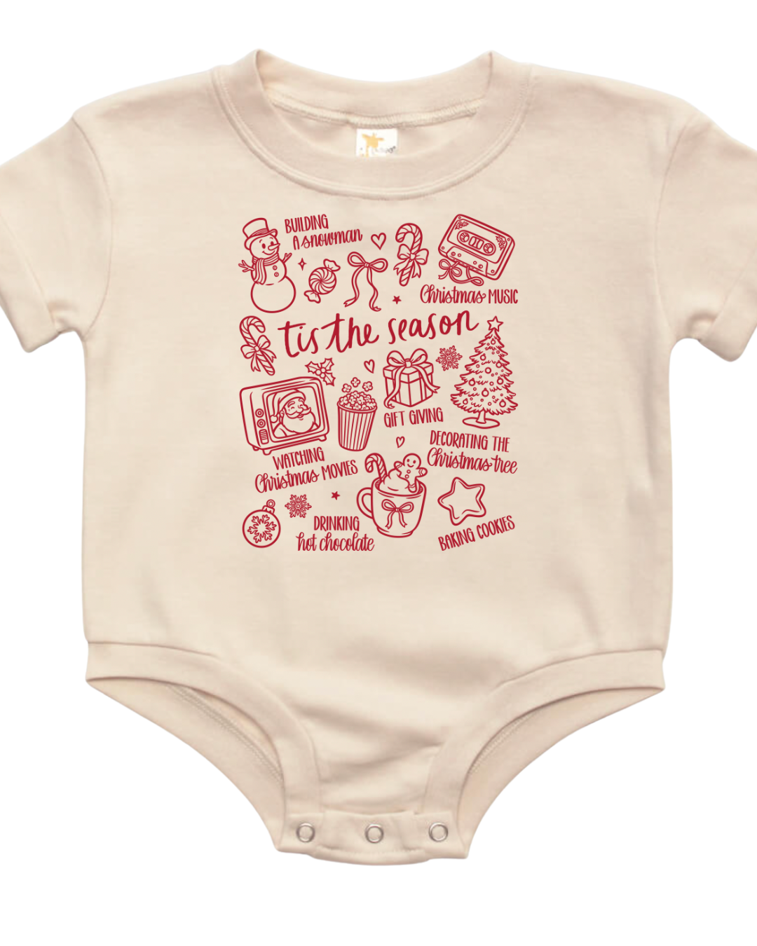 Christmas Doodle Baby Bubble Romper
