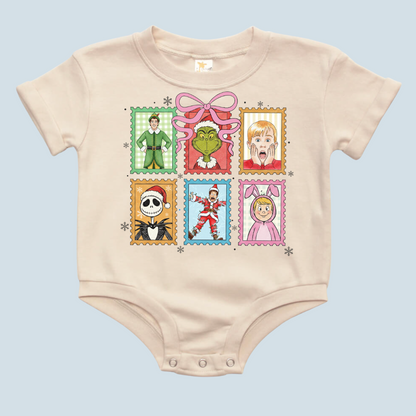Christmas Stamps Baby Bubble Romper