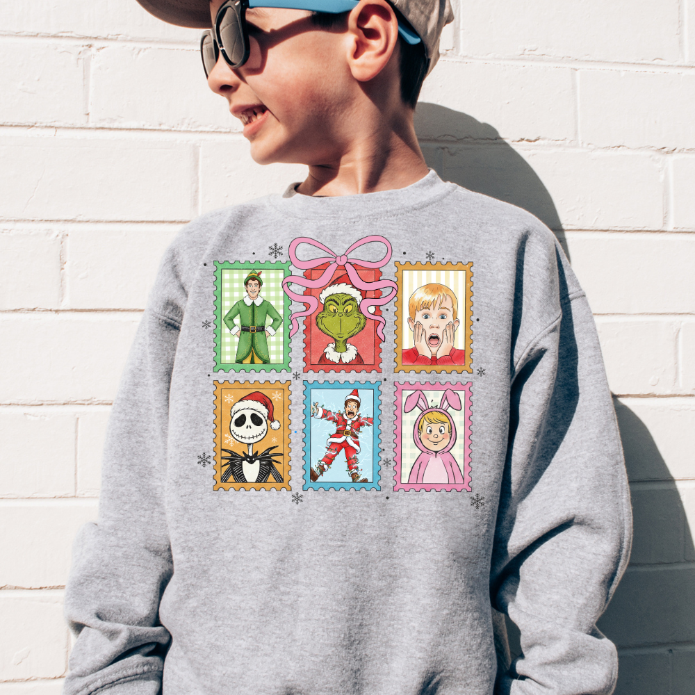 Christmas Stamps Youth Graphic Sweatshirt
