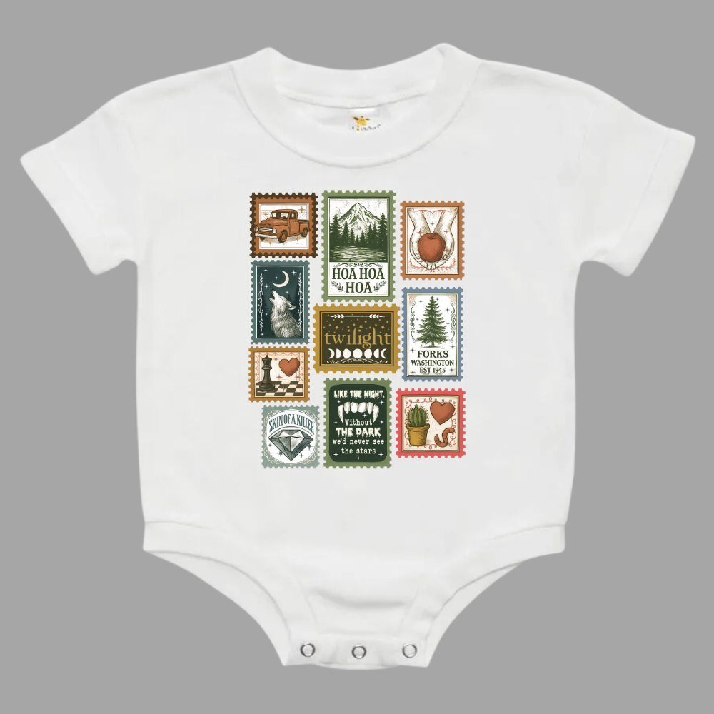 City Of Forks Washington Stamps Twilight Baby Bubble Romper