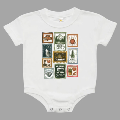 City Of Forks Washington Stamps Twilight Baby Bubble Romper