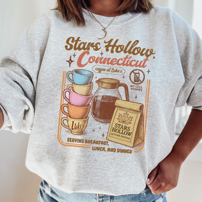 Coffee At Lukes Gilmore Girls Adult Graphic Crewneck Pullover
