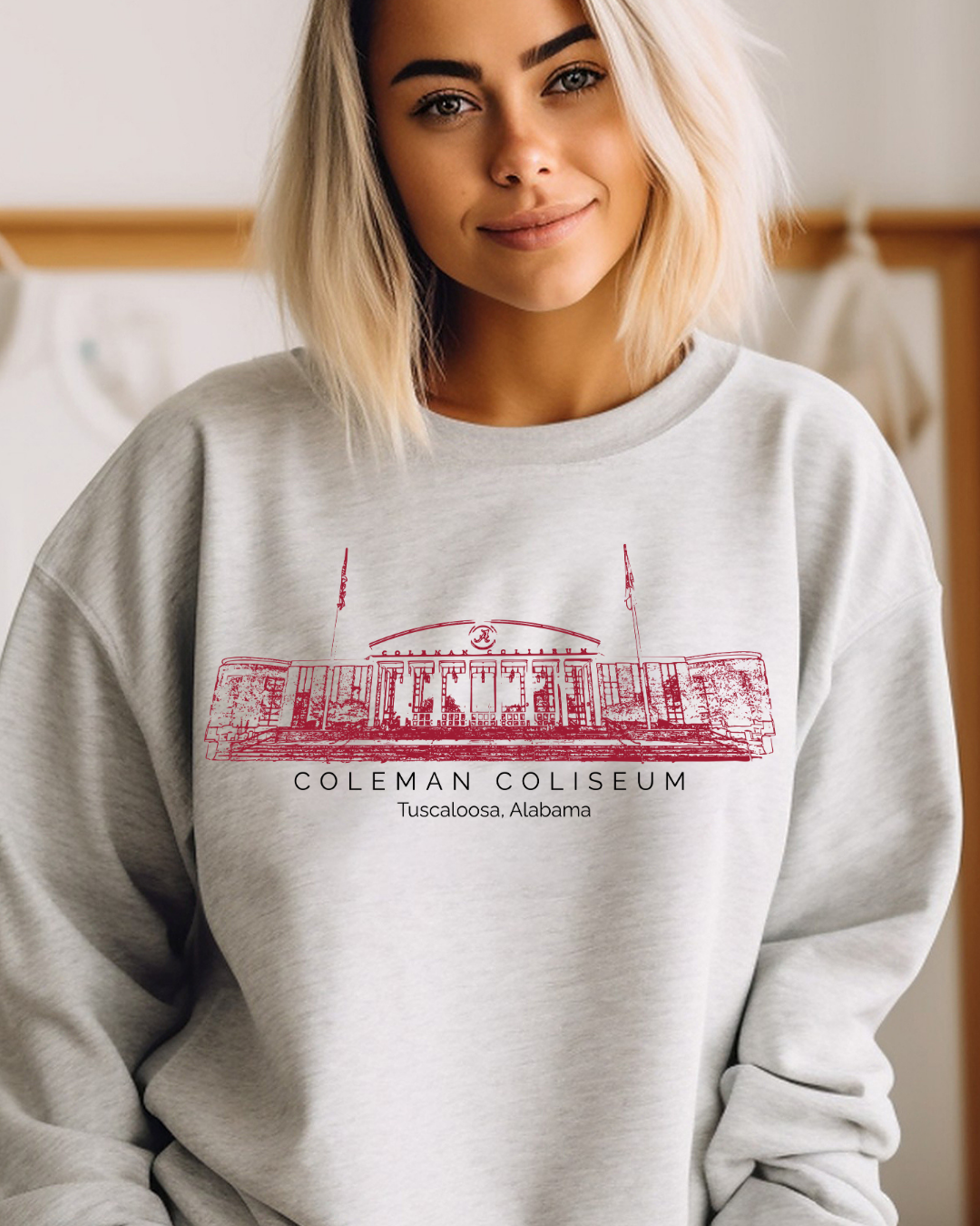 Coleman Coliseum Alabama Basketball Adult Graphic Crewneck Pullover