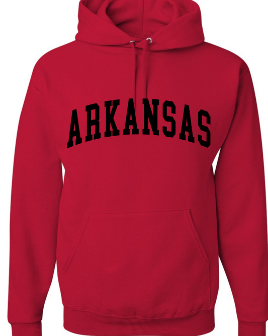 Collegiate Arkansas Adult Hoodie (Black)