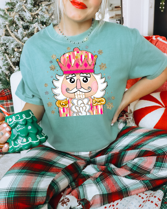 Colorful Coquette Glitter Nutcracker Adult Graphic T-Shirt